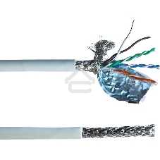 Кабель Lanmaster LAN-5ESFTP-LSZH-WH кат.5е S/FTP оплетка/индивидуальный экран пар 4X2X24AWG LSZH внутренний 305м белый