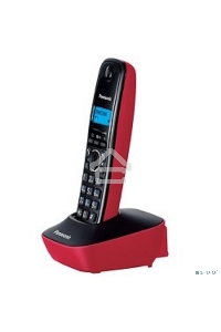Телефон беспроводной (DECT) Panasonic KX-TG1611RUR (красный) {АОН, Caller ID,12 мелодий звонка,подсветка дисплея,поиск трубки}