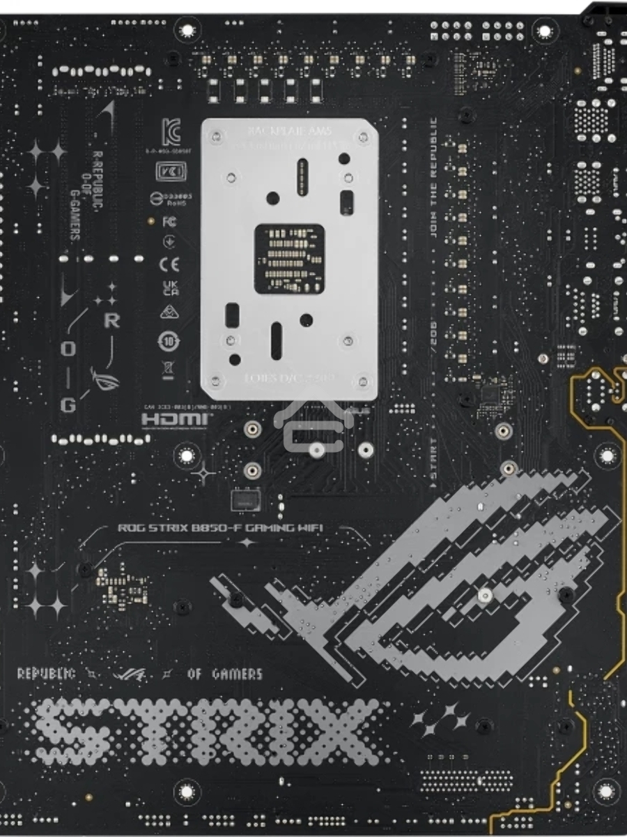 Материнская плата ASUS ROG STRIX B850-F GAMING WIFI, AM5, AMD B850, 4xDDR5, 2xSATA, 4xM.2, 1xPCIe 5.0 x16, 1xPCIe 4.0 x16, 1xPCIe x4, 1xDP, 1xHDMI, 1x2.5Gb LAN, 1xUSB-C 20Gbps, 1xUSB-C 10Gbps, 3xUSB-A 10Gbps, 4xUSB 5Gbps, 4xUSB 2.0, 3x3.5 мм, 7.1, ATX