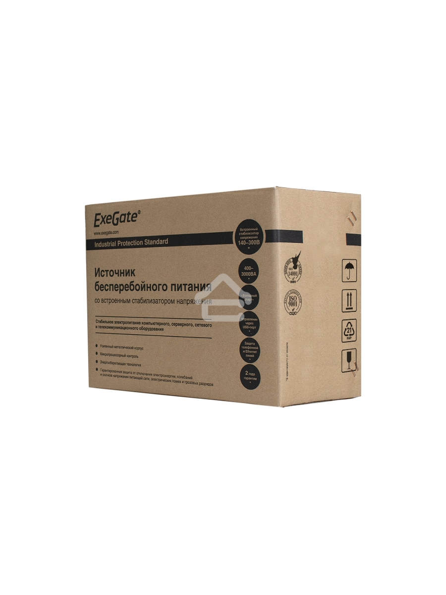 Источник бесперебойного питания Exegate Power Smart ULB-800 LCD <800VA, Black, 2 евророзетки, USB>