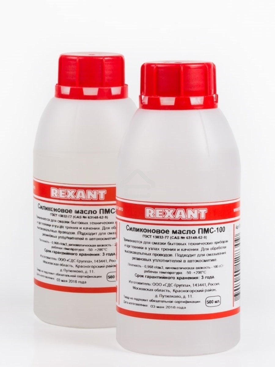 Силиконовое масло Rexant, ПМС-100, 500 мл, флакон, (Полиметилсилоксан)