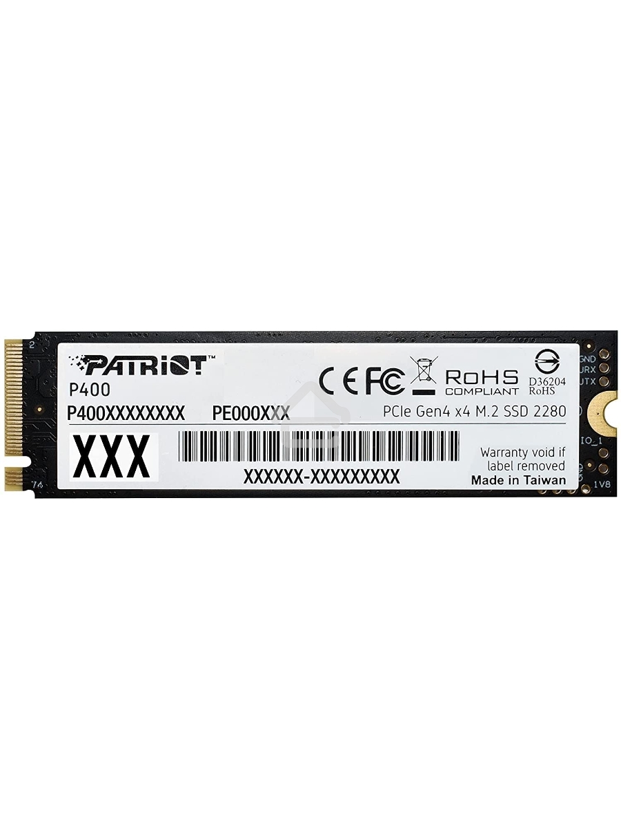 Накопитель SSD Patriot P400, 2Tb, PCIe 4.0 x4, M.2 2280, NVMe, R/W 7000/4800, с радиатором