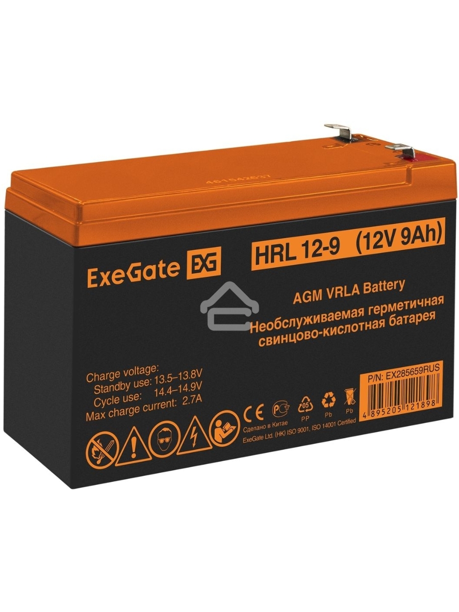 Батарея ExeGate EX285659RUS HRL 12-9 (12V 9Ah 1234W, клеммы F2)