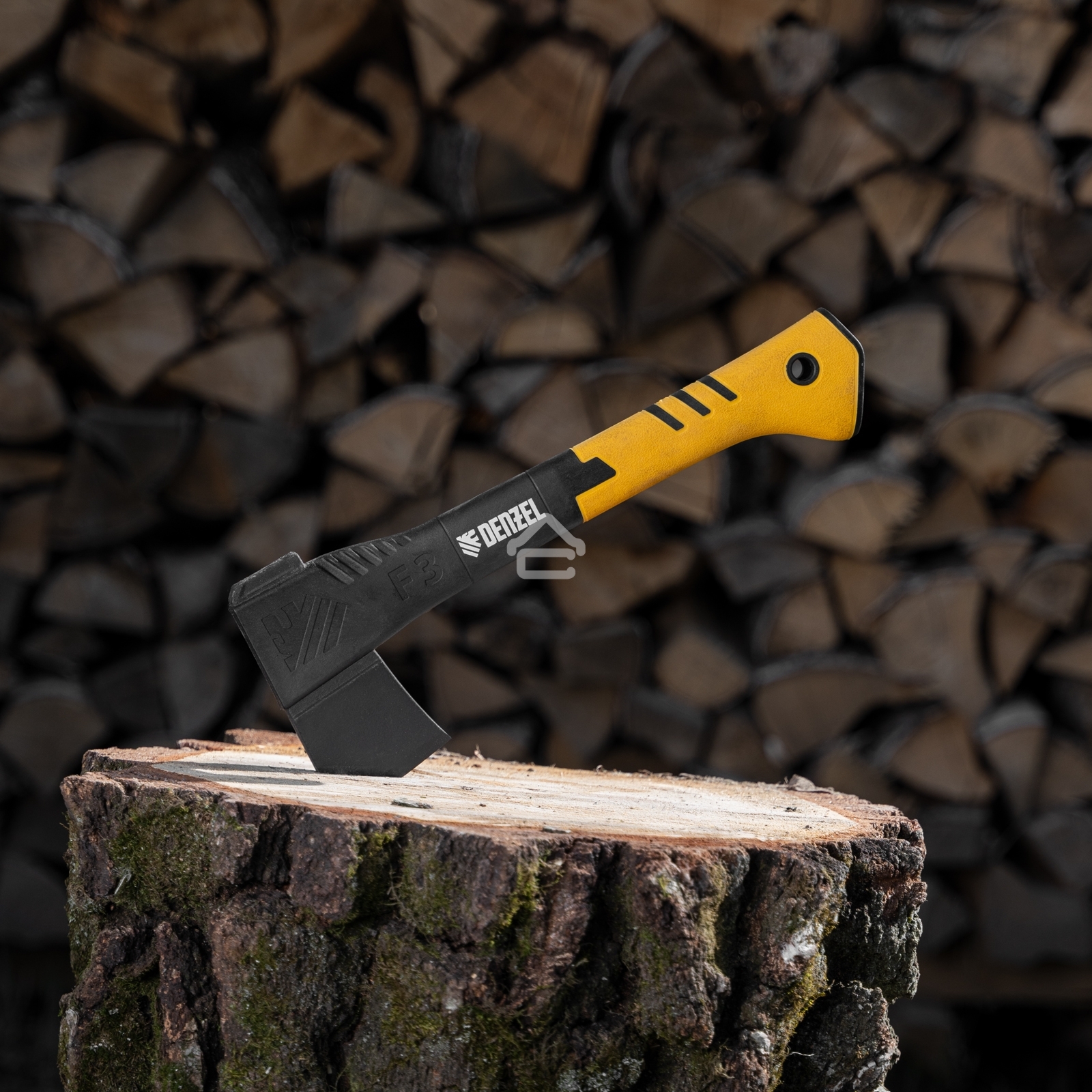 Топор-колун Denzel 21430 F3, 640 гр, двухкомпонентная рукоятка, 320 мм