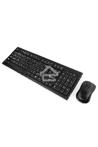 Комплект клавиатура+мышь беспроводные Gembird KBS-8002, 2.4ГГц, черный, 104 клавиши+2 кнопки+колесо кнопка, 1000DPI, батарейки в комплекте