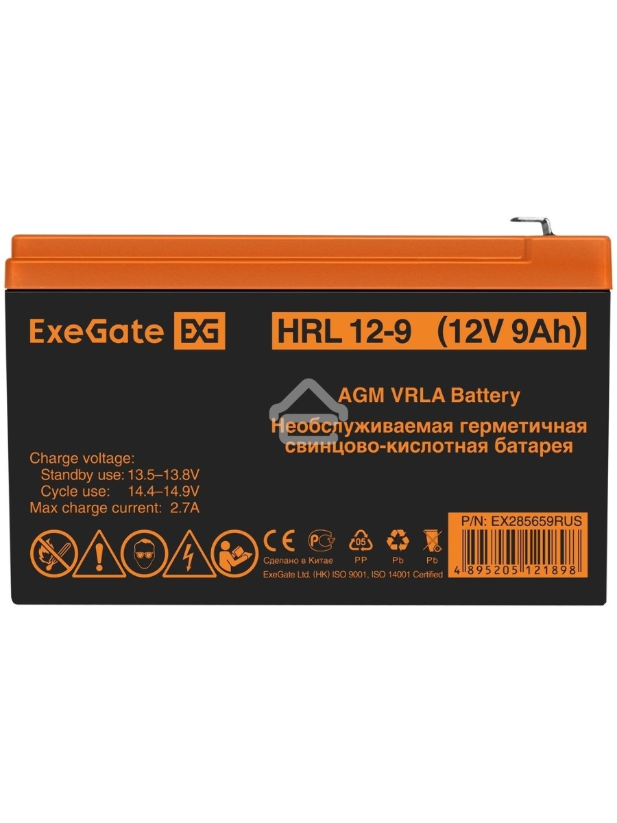 Батарея ExeGate EX285659RUS HRL 12-9 (12V 9Ah 1234W, клеммы F2)