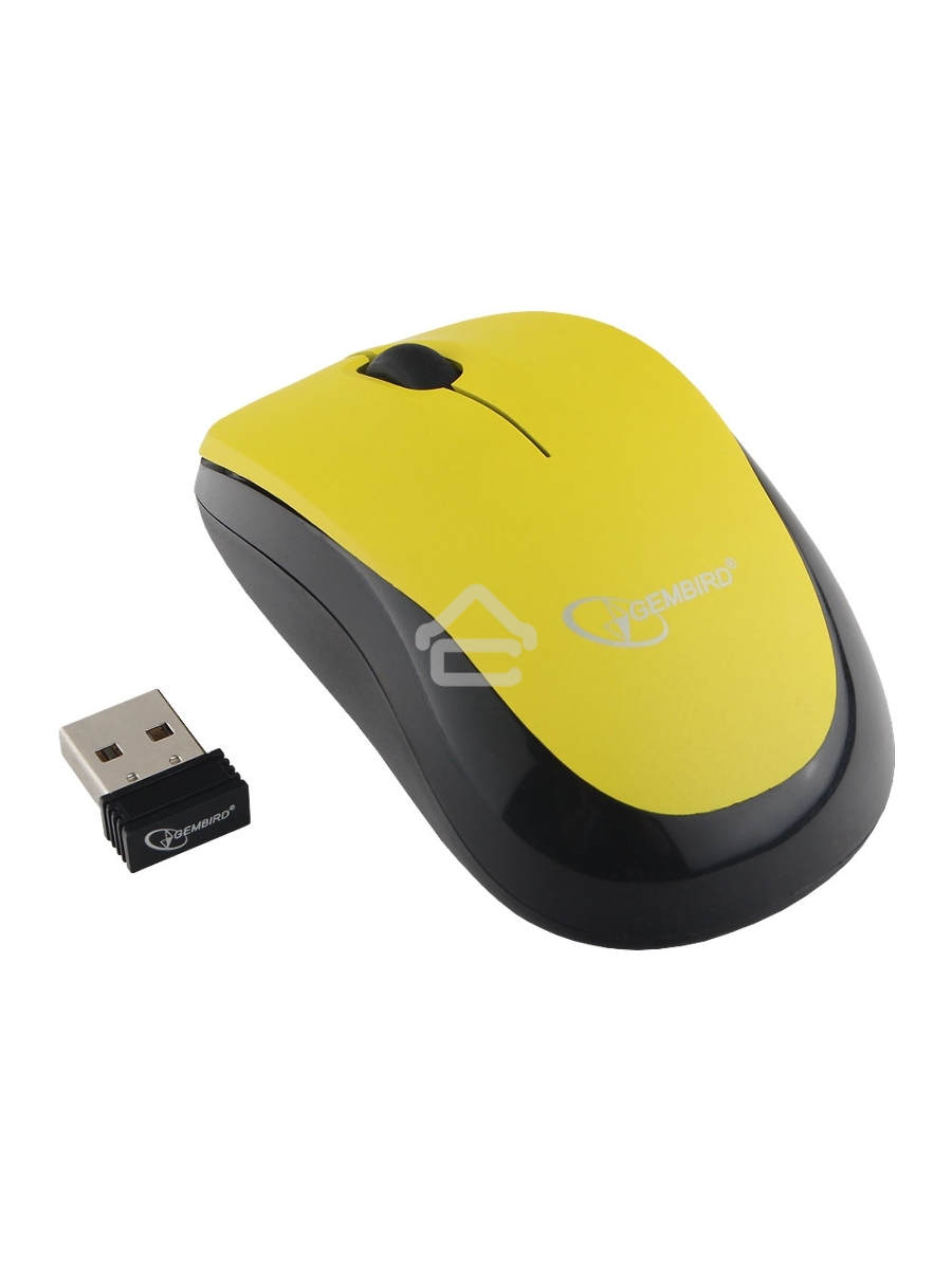 Мышь беспроводная Gembird MUSW-360-LM желтый, 1000 dpi, радиоканал, USB, кнопки - 3