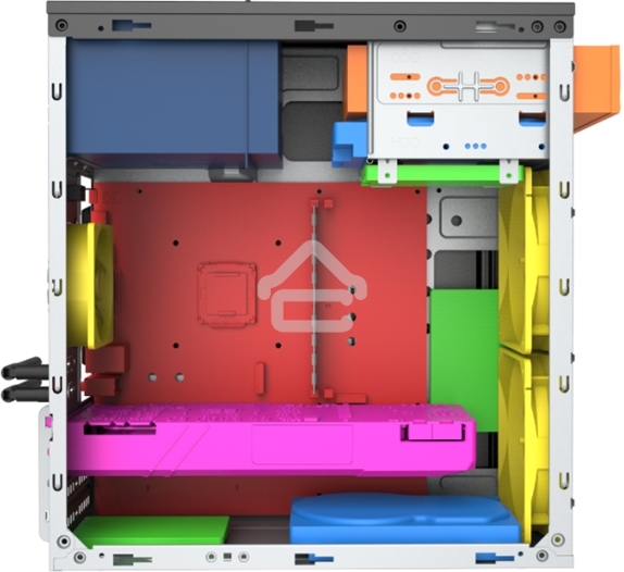 Компьютерный корпус с блоком питания 500Вт./Case Foxline FL-702, mATX, 1x5.25EXT, 1x3.5EXT, 2x3.5INT, 2xUSB 2.0, HDA, w/o FAN, w/500W ATX PSU, w/1.2m EU pwr cord