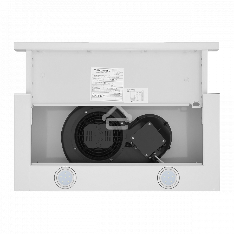 Вытяжка встраиваемая Maunfeld VS Light 60 белый, 60 см, 520 куб. м/ч, 56 дБ