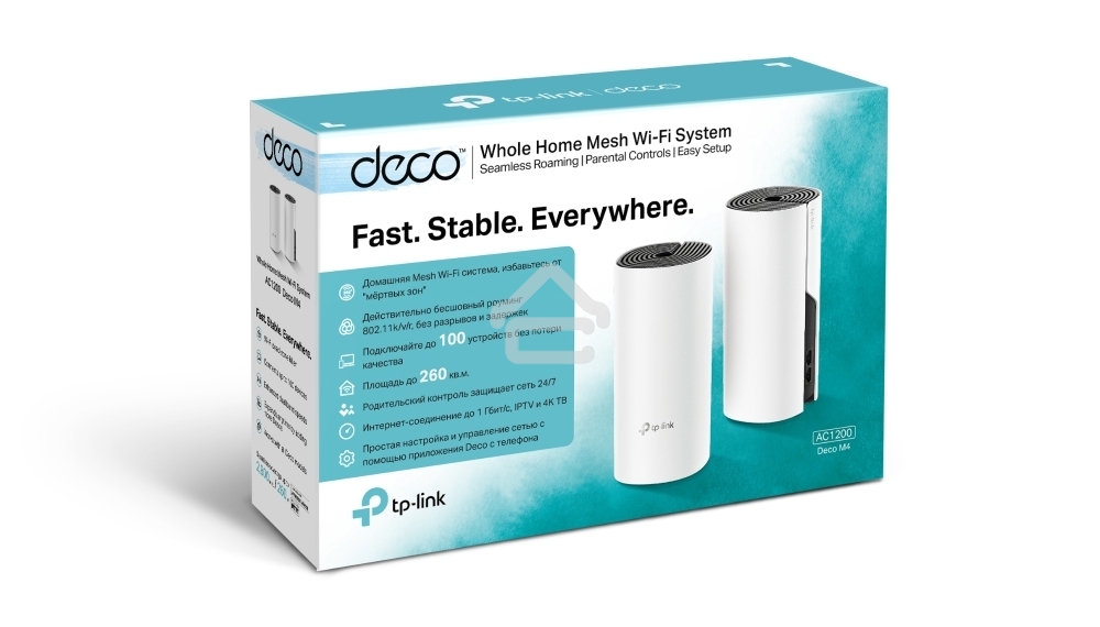 Роутер беспроводной TP-Link DECO M4 (DECO M4(2-PACK)) AC1200 10/100/1000BASE-TX (упак.:2шт)