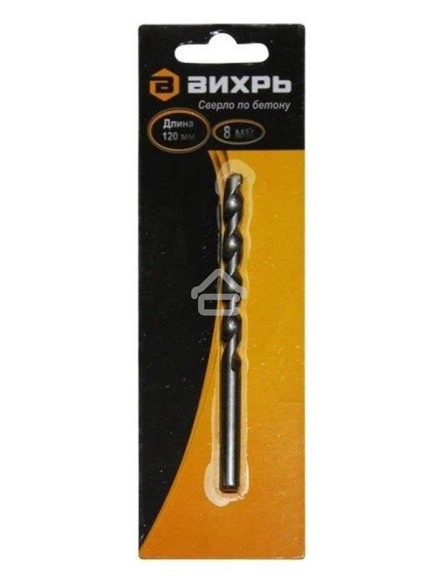 Сверло по бетону 8x120, цилиндрический хвостовик (1 шт. в блистере)