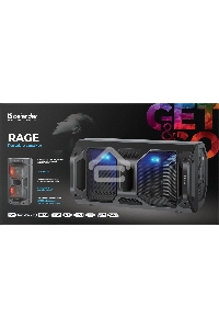 Портативная акустика Defender Rage 50 Вт  Light/BT/FM/USB/LED/TWS черный