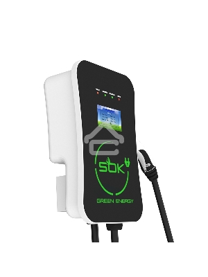 Зарядная станция S'OK Green Energy серии M3W Wallbox EV Charger SM3W10732542-7, 1-фаза,  7кВт (32А/ 220В), OCPP 1.6J, уровень защиты IP54, кабель 7.5м