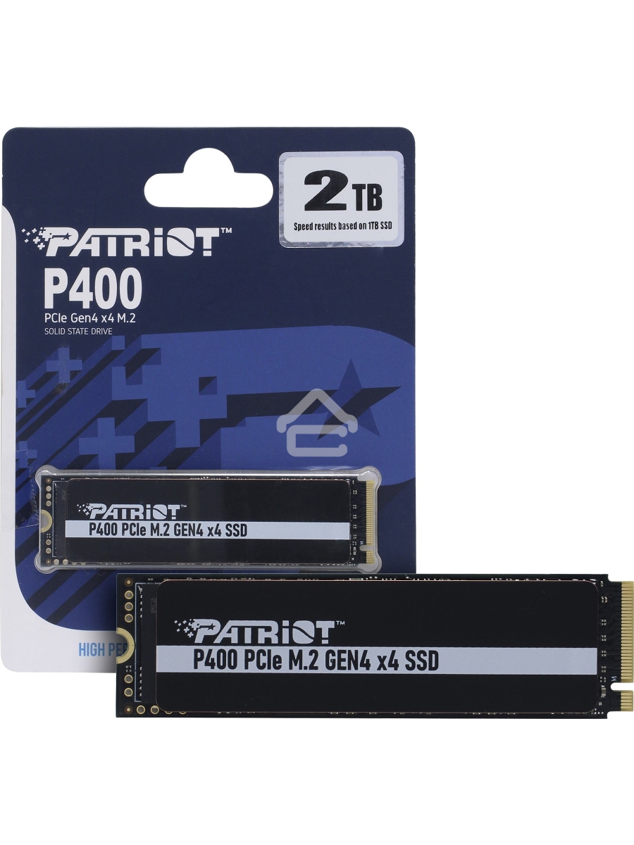Накопитель SSD Patriot P400, 2Tb, PCIe 4.0 x4, M.2 2280, NVMe, R/W 7000/4800, с радиатором