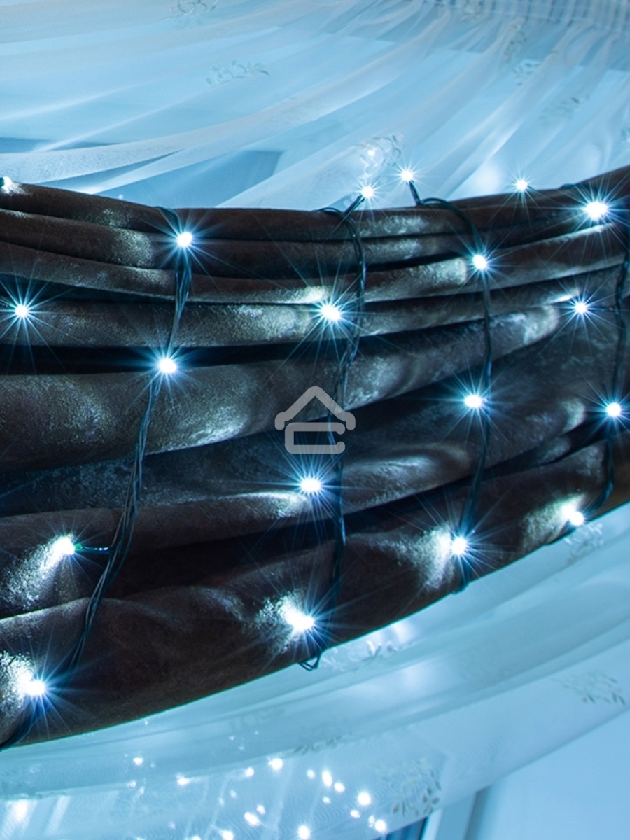 Гирлянда светодиодная универсальная 200 LED БЕЛЫЕ 20 метров, с контроллером