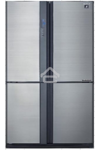 Холодильник Sharp SJ-EX93PSL нержавеющая сталь трёхкамерный  345/211 л морозилка снизу Side by Side
