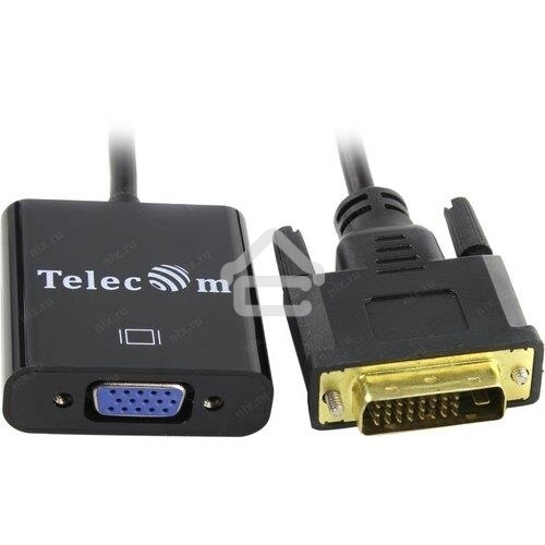 Кабель-переходник VCOM DVI-D 25M ---> VGA 15F Telecom TA491 Кабель-переходник DVI-D 25M ---> VGA 15F Telecom TA491