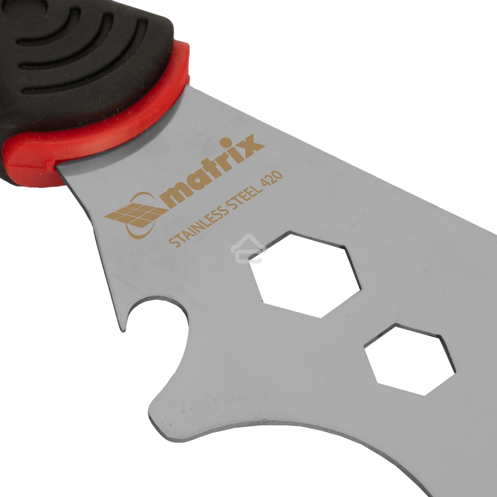 Шпатель-скребок многофункциональный 9 в 1, нержавеющая сталь, двухкомпонентная рукоятка Matrix 85558