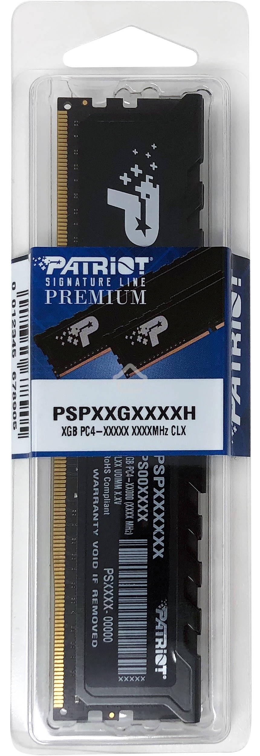 Оперативная память Patriot Signature Premium, DDR4, 4GB (1x4 GB), 2666 MHz, CL19, DIMM, радиатор, черный