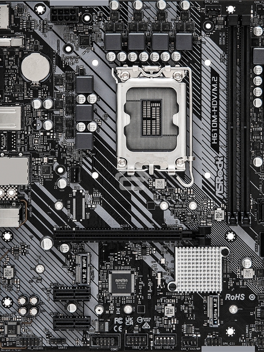 Материнская плата ASRock H610M-H2/M.2 D5, LGA 1700, Intel H610, 2xDDR5, 4xSATA, 1xM.2, 1xPCIe 4.0 x16, 1xPCIe x1, 2xHDMI, 1x 1Gb LAN, 4xUSB-A 2.0, 2xUSB-A 3.2 Gen 1, 3x3.5 мм, 7.1, mATX