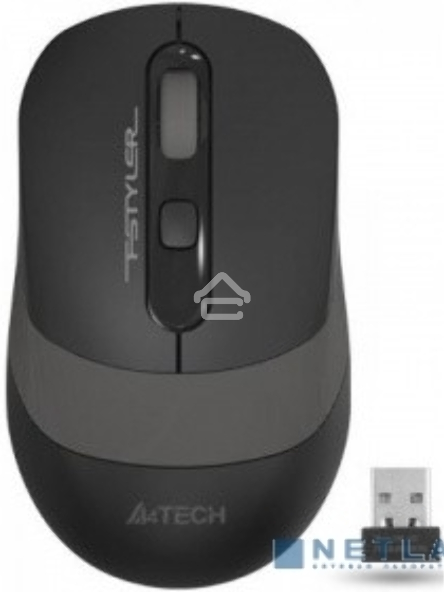 Мышь беспроводная A4Tech Fstyler FG10 черный/серый, 2000 dpi, радиоканал, USB, кнопки - 4