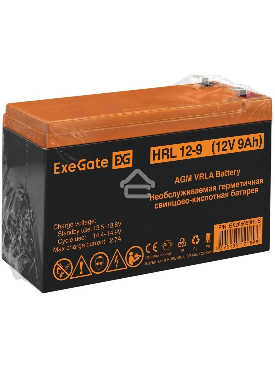 Батарея ExeGate EX285659RUS HRL 12-9 (12V 9Ah 1234W, клеммы F2)