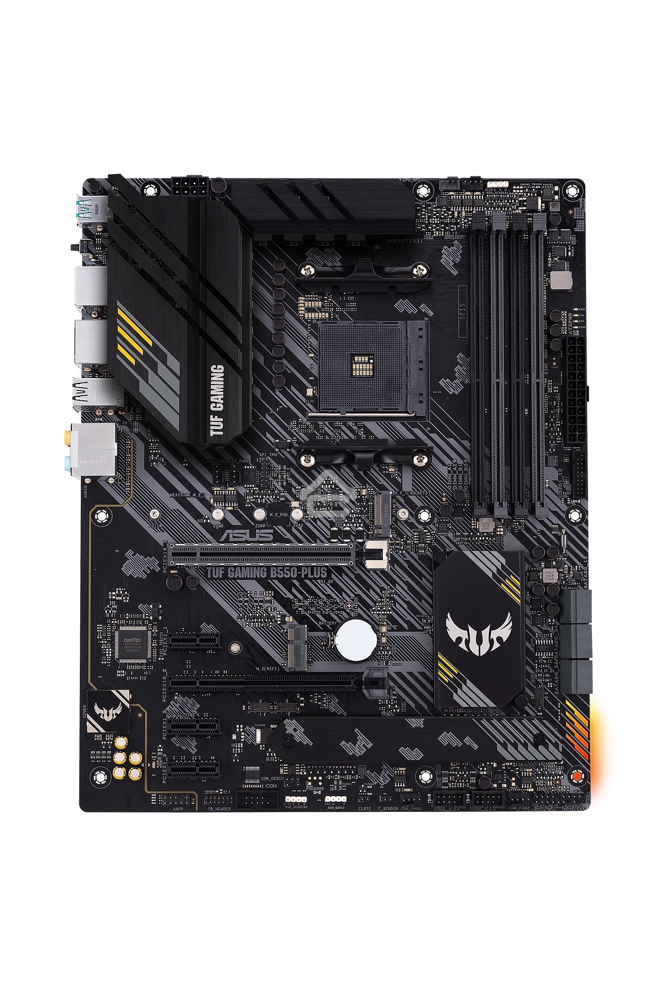 Материнская плата ASUS TUF GAMING B550-PLUS, AM4, AMD B550, 4xDDR4, 6xSATA, 2xM.2, 1xPCIe 4.0 x16, 1xPCIe 3.0 x16, 3xPCIe x1, 1xHDMI, 1xDP, 1x 2.5Gb LAN, 4xUSB-A 3.2 Gen 1, 1xUSB-A 3.2 Gen 2, 2xUSB-A 2.0, 1xUSB-C 3.2 Gen 2, 5x3.5 мм, 7.1, ATX