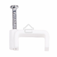 Крепеж кабеля плоский Rexant 14 х 7 мм, белый (упак. 50 шт)