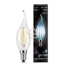 Лампа светодиодная Gauss LED Filament Свеча на ветру E14 7W 580lm 4100К 1/10/50
