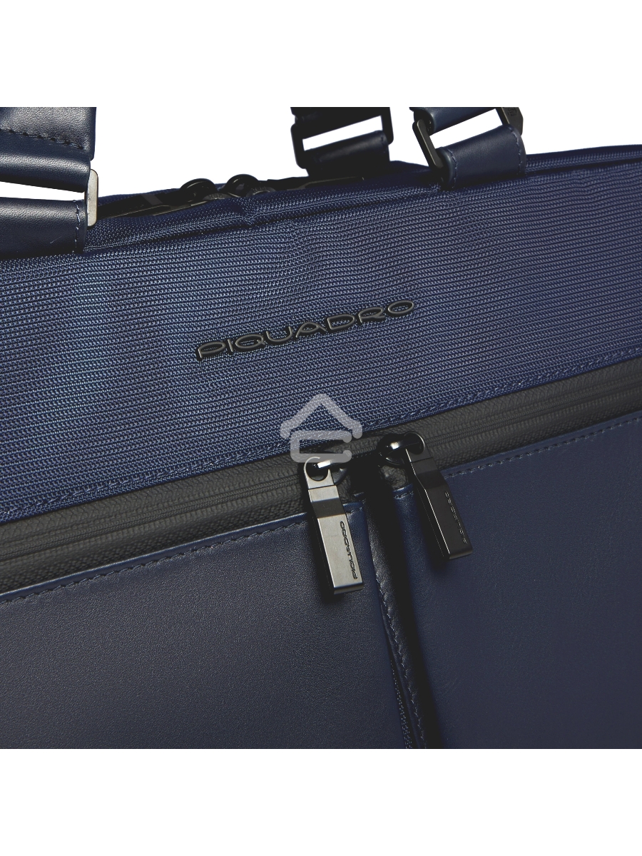 Деловая сумка Piquadro Orion CA6624S136/BLU с отделением для ноутбука синий ткань/натур.кожа