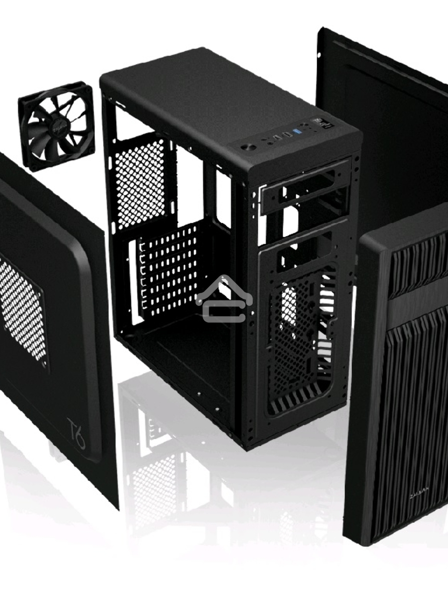 Компьютерный корпус Zalman ZM-T6 черный без БП ATX 1xUSB2.0 1xUSB3.0 audio bott PSU