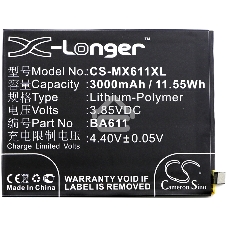 Аккумулятор CameronSinoCS-MX611XL BA611 для MeiZu M5, Meilan M53.85V / 3000mAh / 11.55Wh