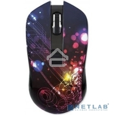Мышь беспроводная Qumo Fractal M25 черный, 1600 dpi, радиоканал, USB, кнопки - 4