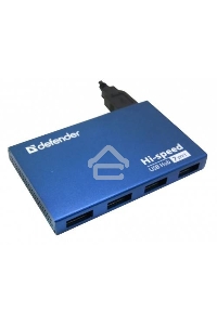 Разветвитель Defender  SEPTIMA SLIM USB2.0 - 7 портов, + блок питания DC 5В...2А, + кабель USB 2.0 A(M) - MiniB (M) - 1м