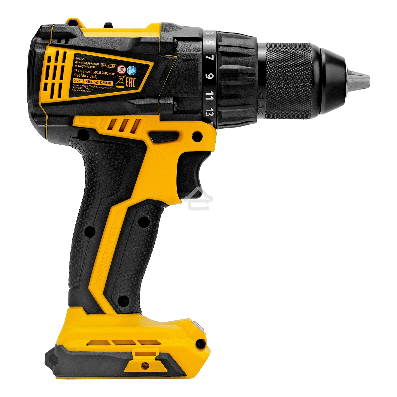 Дрель-шуруповерт Denzel BLDL-IB-18-0, Аккумуляторная, 18В, Без АКБ и ЗУ