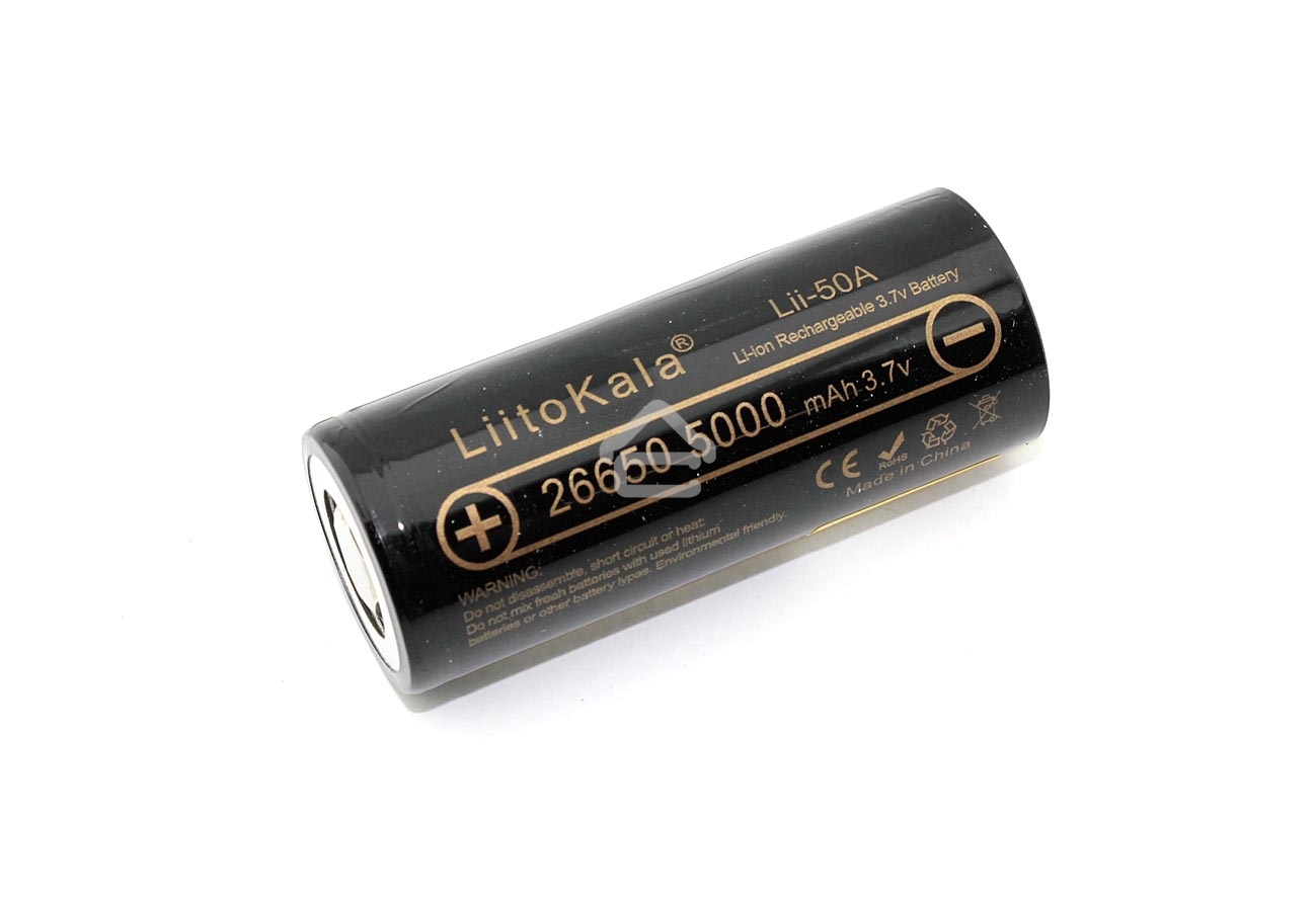 Аккумулятор LiitoKala Lii-50A 5000mAh, 3.7V типа 26650 Li-Ion