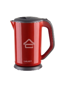 Чайник электрический Galaxy GL 0318, красный, пластик, 2000 Вт, 1,7 л