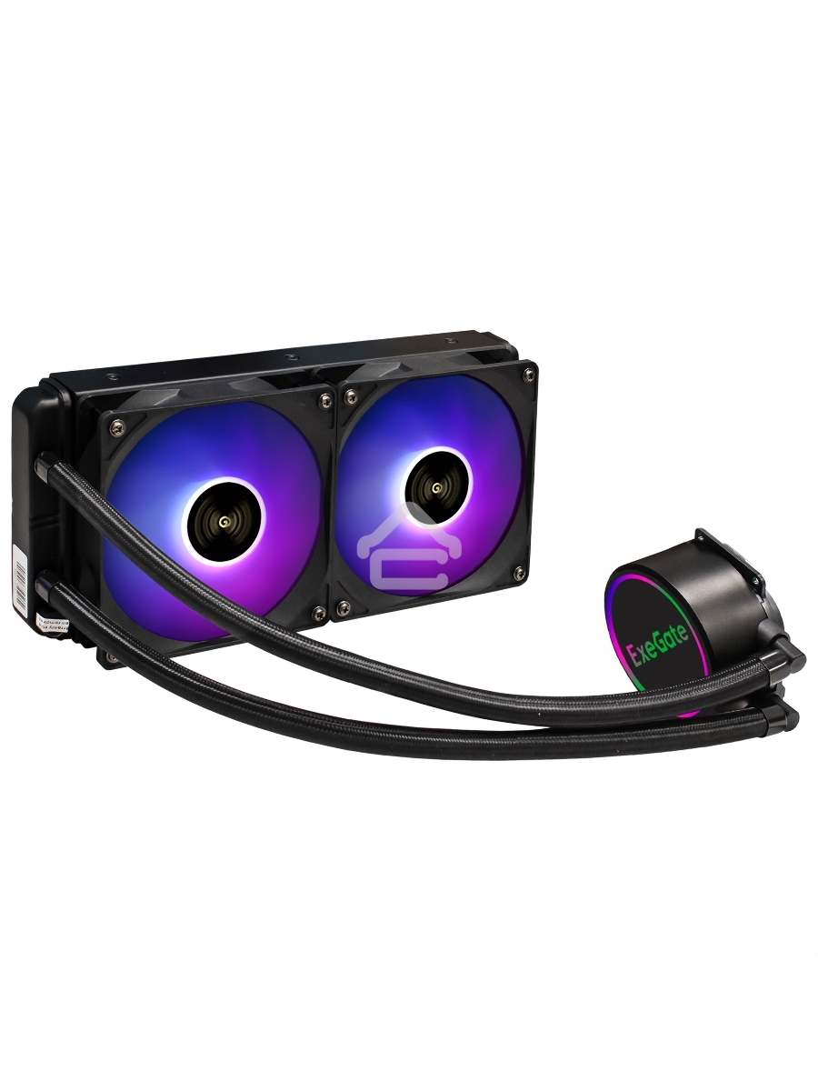 Система водяного охлаждения ExeGate BlackWater-240V2.PWM.RGB черный, 120 мм, алюминий, 2000 об/мин, 22 дБ, 4 pin, 220 Вт
