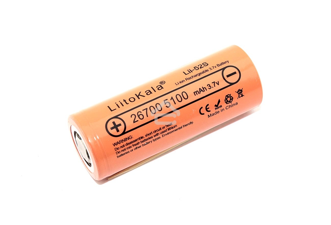 Аккумулятор LiitoKala Lii-52S 5100mAh, 3.7V типа 26700 Li-Ion