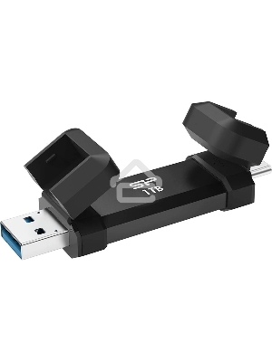 Флеш накопитель 1TB Silicon Power DS72, USB 3.2/Type-C, Черный, read/write 1050/850Mb/s