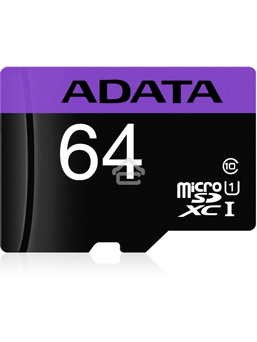 Флеш карта microSDXC 64GB ADATAUHS-1 CL10 (AUSDX64GUICL10-RA1) + SD adaptor