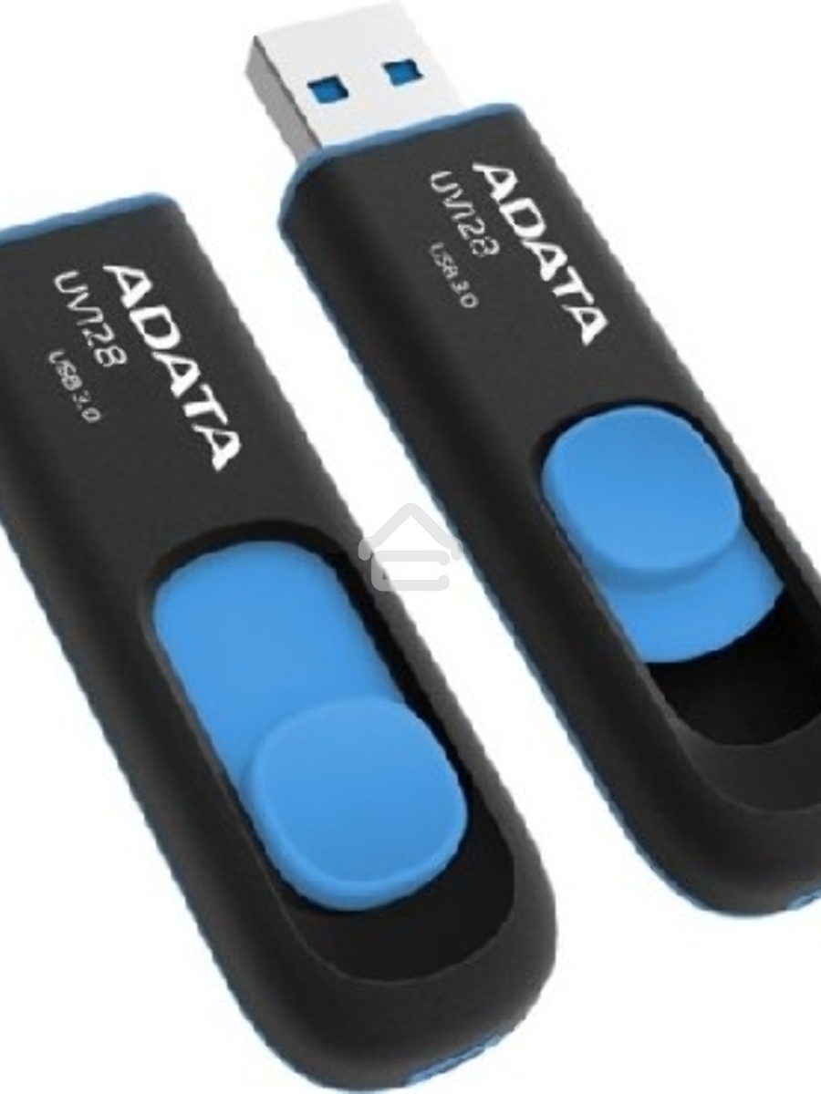 Флеш диск ADATA Flash Drive 64Gb UV128 AUV128-64G-RBE {USB3.0, BLACK/BLUE}