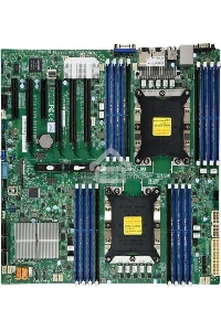 Материнская плата Supermicro MBD-X11DPI-N-B, LGA 3647, Intel C621, 16xDDR4, 14xSATA, 1xM.2, 6xPCI-E 3.0 (x16, x8), 2x 1Gb LAN, 1xVGA, 4xUSB-A 2.0, 3xUSB-A 3.2 Gen 1, 2xCOM, E-ATX, Bulk