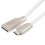 Кабель USB 2.0 Cablexpert CC-G-mUSB01W-1.8M, AM/microB, серия Gold, длина 1.8м, белый, блистер
