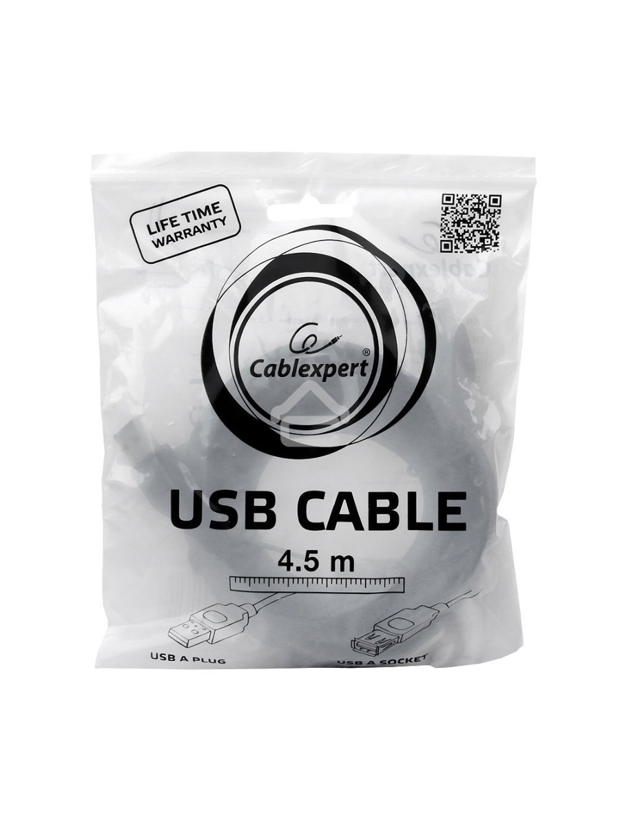 Кабель Gembird PRO CCP-USB2-AMAF-15C USB 2.0 кабель удлинительный 4.5м AM/AF позол. контакты, пакет