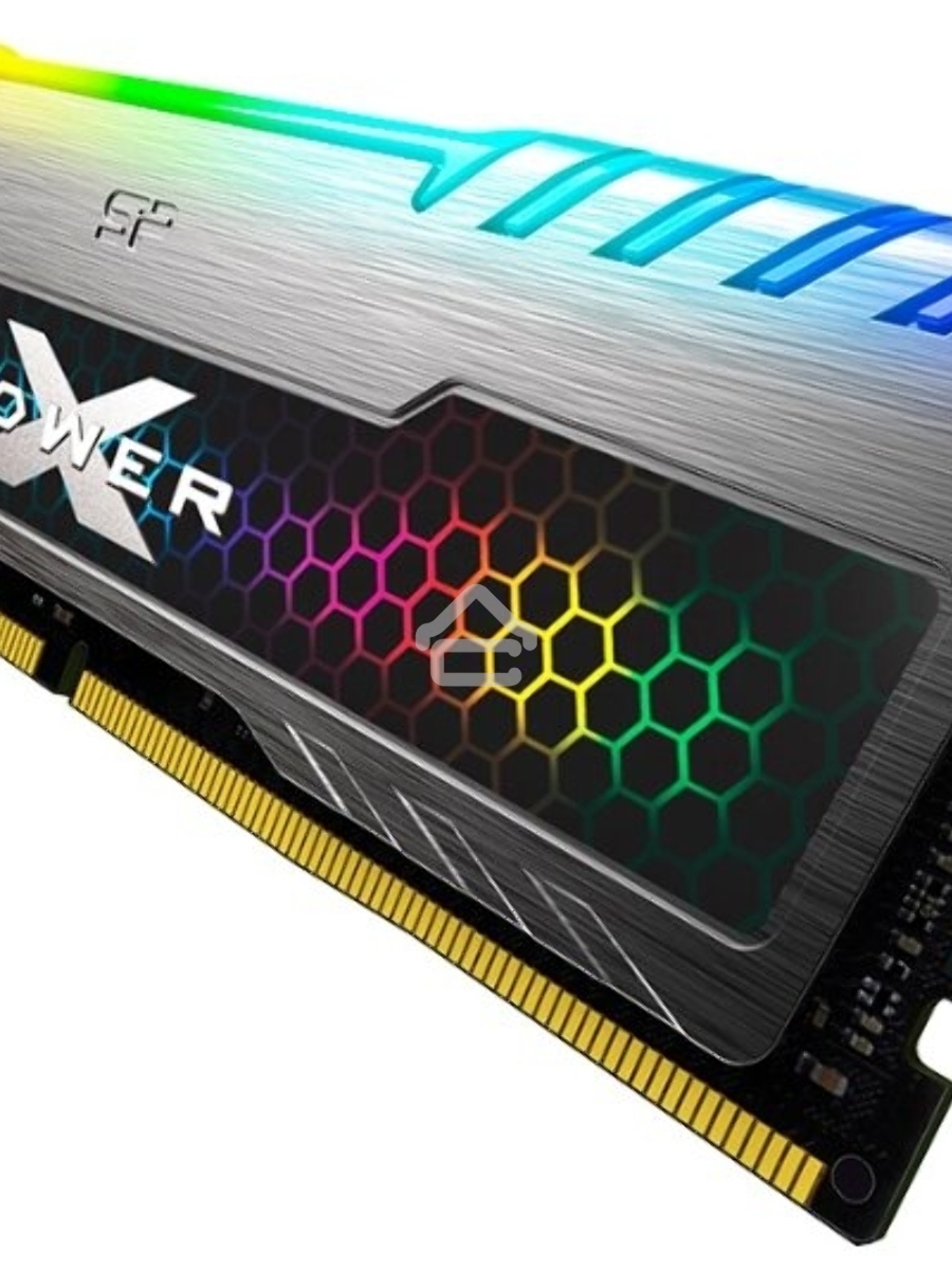 Оперативная память Silicon Power Xpower Turbine, DDR4, 8GB (1x8 GB), 3200 MHz, CL16, DIMM, радиатор, RGB, серый