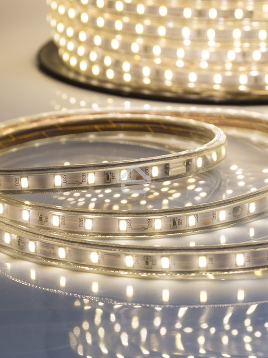 Лента LED 220 В, 6.5x13 мм, IP67, SMD 5730, 60 LED/m, цвет свечения теплый белый, 100 м