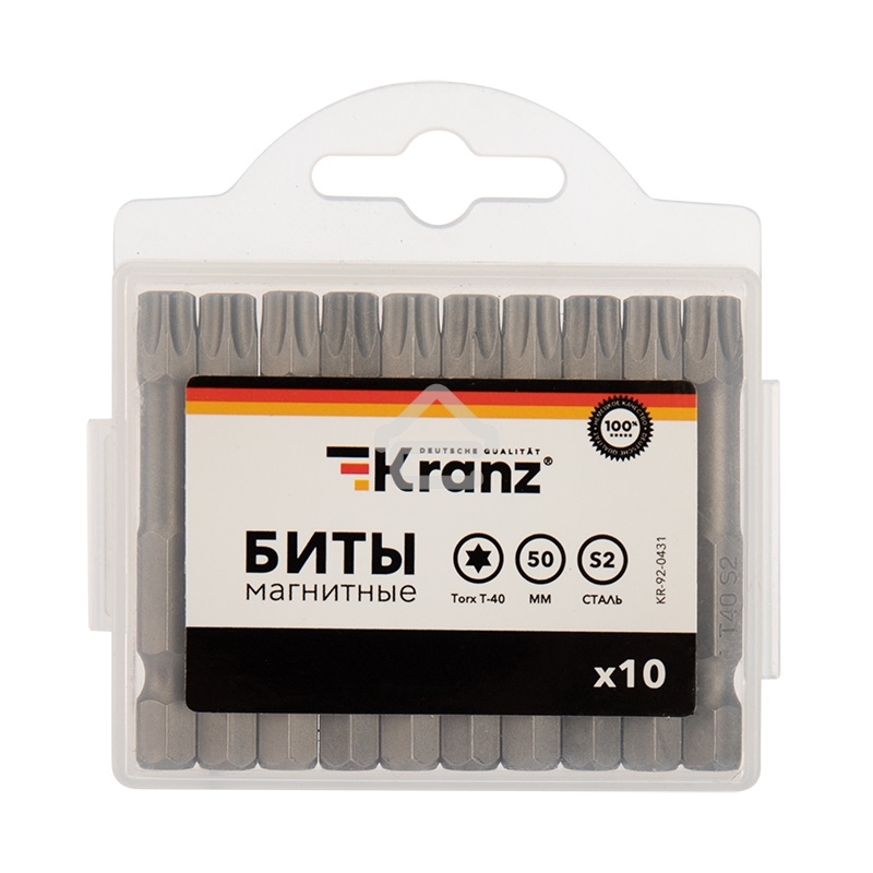 Бита Kranz Torx T-40х50 мм для шуруповерта (упак. 10 шт.)