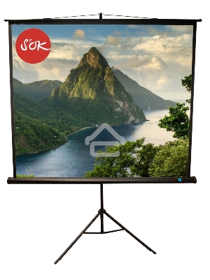 Экран 180x180см TriScreen 1:1 напольный рулонный ЧЕРНЫЙ 100'