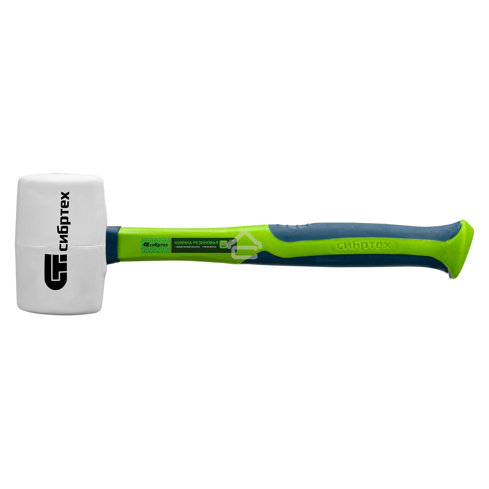 Киянка резиновая СИБРТЕХ, 680г белая резина, фибергласовая рукоятка 11168